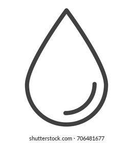 Water drop line icon, outline vector sign, linear style pictogram isolated on white. Symbol, logo illustration. Editable stroke. Pixel perfect graphics