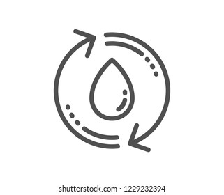 Water drop line icon. Recycle clean aqua sign. Refill liquid symbol. Quality design flat app element. Editable stroke Refill water icon. Vector