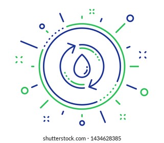 Water drop line icon. Recycle clean aqua sign. Refill liquid symbol. Quality design elements. Technology refill water button. Editable stroke. Vector