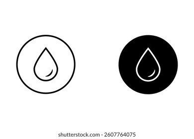 Water drop line icon set. Editable stroke thin line water icon. Vector illustration