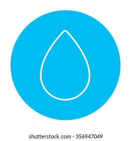 Icono de la línea de agua para web, móviles e infografías. Icono de blanco vector en el círculo azul claro aislado en fondo blanco.