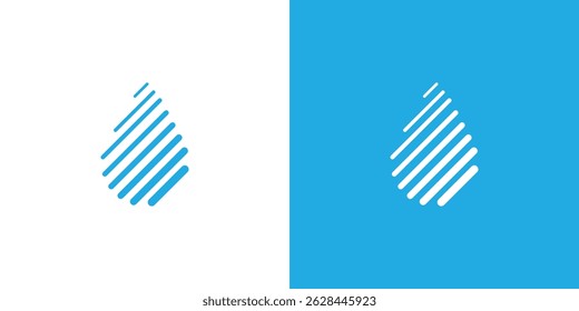 Water Drop with Line Logo
