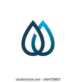 water drop line logo design