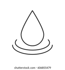 Water drop linear icon. Thin line illustration. Liquid droplet contour symbol. Vector isolated outline drawing