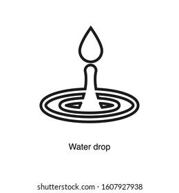 Water drop linear icon vector on white background. Black icon illustration