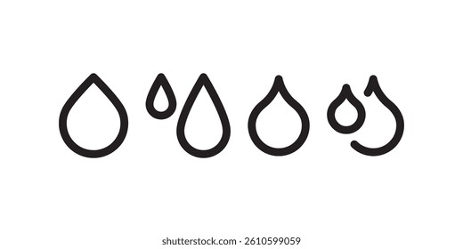 Water drop and liquid droplet icon set Vector