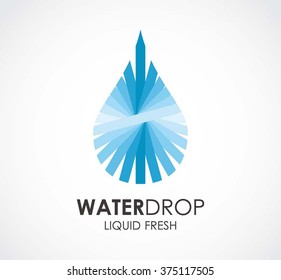 Water drop of liquid geometric abstract vector and logo design or template fresh nature business icon of company identity symbol concept