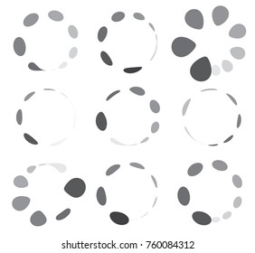 water drop loading sign icon set, gray vector