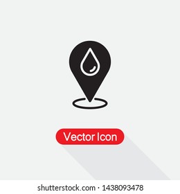 Water Drop Location Pin Icon Vector Illustration Eps10