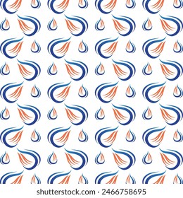 Water drop logical trendy multicolor repeating pattern vector illustration design