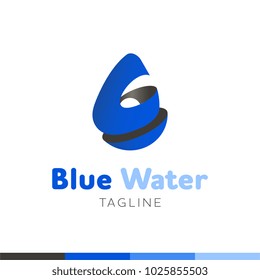 Water drop Logo abstract design vector template splash style. Waterdrop Oil Aqua droplet Logotype concept icon.