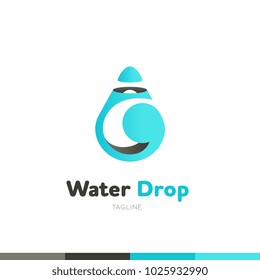 Water drop Logo abstract design vector template splash style. Waterdrop Oil Aqua droplet Logotype concept icon.