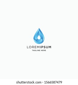 Water drop logo with abstract shape logo icon design template vector illustration