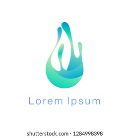 water drop logo with abstract style