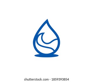 Vector acuático del logotipo de caída de agua