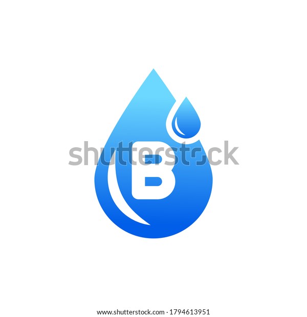 Water Drop Logo B Letterb Letter Stock Vector (Royalty Free) 1794613951 ...