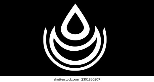 Logo de la caída de agua con fondo negro