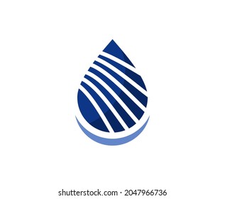 Water drop logo blue icon vector 