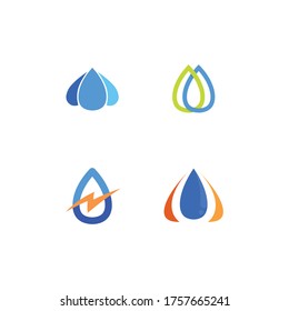Water drop Logo blue wave Template vector illustration design