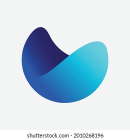 Water Drop Logo. Bubble Icon. Circle Blue Vector.