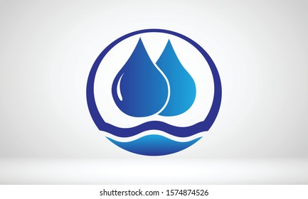 Water Drop Logo. Business Logo Collection. Aqua Mineral Drink. Liquid Icon. Mineral Water Logo