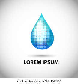 Water drop logo circles. Vector