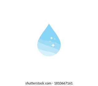 Icono del vector de limpieza del logotipo de caída de agua 