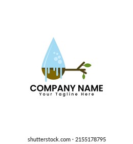 Water drop logo in the coconut shell is perfect for logos of nature, drinking water companies, irrigation, plantations, agriculture, health, medical, media, entertainment etc.