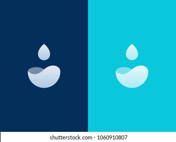 Water Drop logo concept. Creative minimal vector emblem. Graphic Symbol for Corporate Business Identity. Elegant water element design template