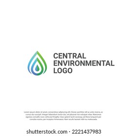 concepto del logotipo de gota de agua para la compañía del logo de gas y aceite. el gas azul es símbolo de espíritu y de vida. logotipo vectorial, símbolo, signo o logotipo de diseño de ilustración ambiental vector