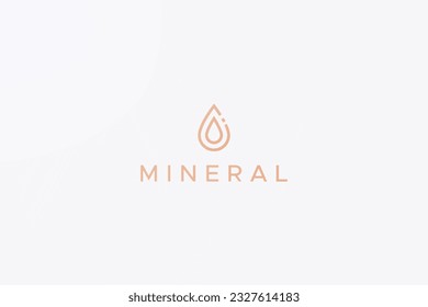 Water Drop Logo Concept Pure Organic Cosmetic Beauty Skin Care Oil Mineral Brand Identity