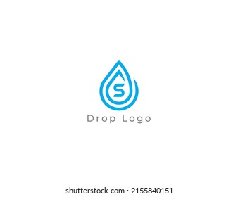 Water Drop Logo Concept sign icon symbol Design with Letter S. Vector illustration logo template