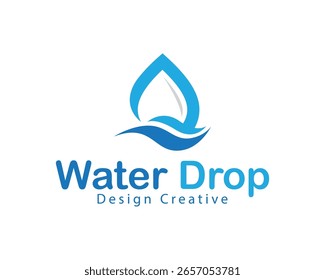 Logotipo de gota de agua Concepto de diseño creativo Wave Business