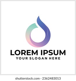 Water drop Logo design 3D vector template. Infinite Aqua droplet Logotype idea