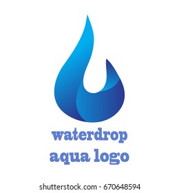 Water drop Logo design 3D vector template. Infinite Aqua droplet Logotype idea