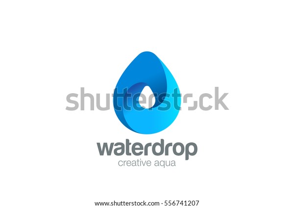 水滴のロゴデザイン3dベクター画像テンプレート 無限水滴のロゴタイプのアイデア のベクター画像素材 ロイヤリティフリー