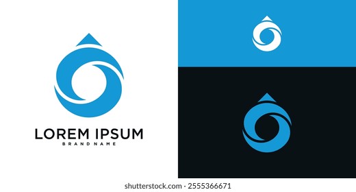 Water drop logo design. Aqua natural dropplet icon. Premium Vector