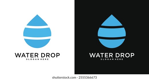 Water drop logo design. Aqua natural dropplet icon. Premium Vector