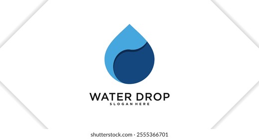 Water drop logo design. Aqua natural dropplet icon. Premium Vector