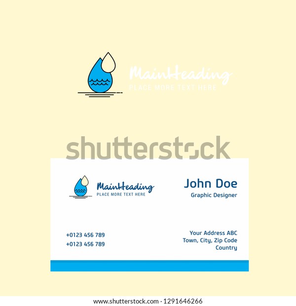 Water Drop Logo Design Business Card Stock Vector Royalty Free