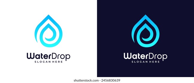 water drop logo design, with creative gradient color