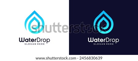 water drop logo design, with creative gradient color