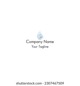 The water drop logo design embodies purity, freshness, and vitality. It features a gracefully curved water drop shape, representing the essential element of life. The drop is designed with smooth cont