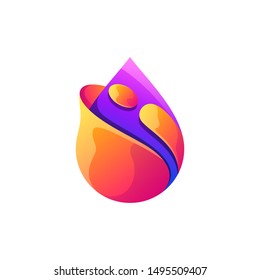 water drop logo design full color