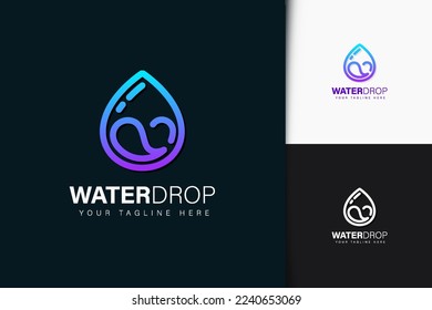 Water drop logo design with gradient
