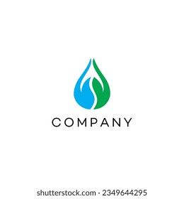 Diseño del logotipo Water Drop, Manos, Atención, Eco, Yoga, Bienestar, Clínica, Medicina, Salud, Naturaleza