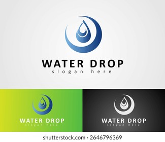 Concepto del icono del diseño del logotipo de la gota de agua para la compañía