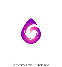 Water drop logo design with letter G and wave combination