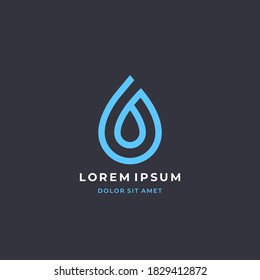 Water drop logo design. Modern droplet icon symbol. Creative vector illustration.