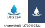 Water drop logo design with ripple